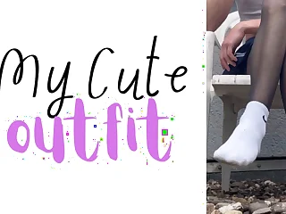 Witness this youthfull European boy sundress up like a sissy and have fun with his soles in public